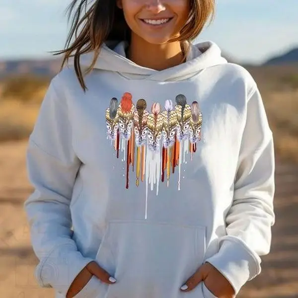 Native American Feather Heart Unisex Hoodie/Sweatshirt/T-Shirt - Unisex Graphic Tees Shirt Casual Womenswear