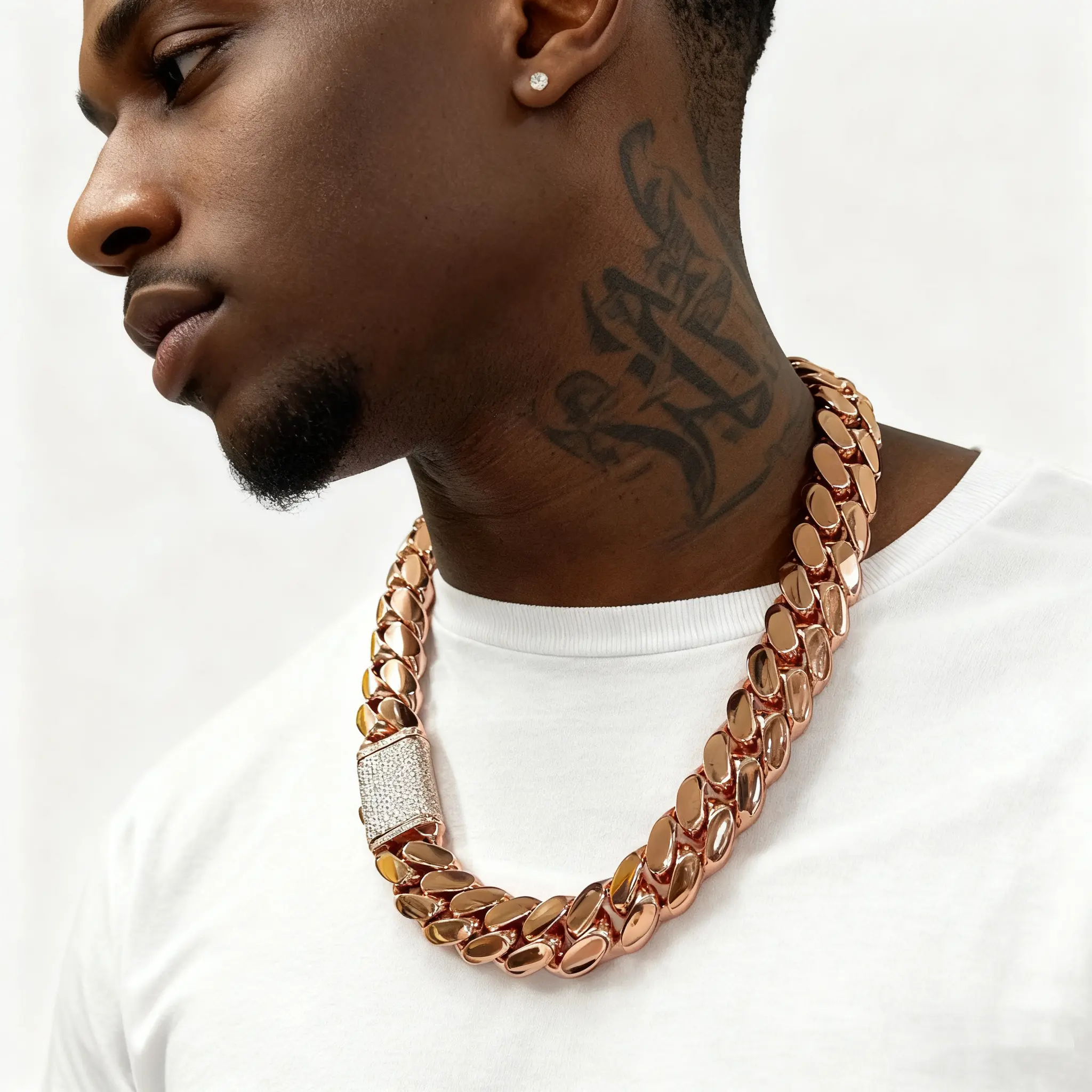 Heavy Duty Miami Cuban Link Chain Necklace with Diamond Flip Lock - Luxurious Hip Hop Streetwear Jewelry for Men & Women, 18K Gold Plated, Silver, Rose Gold TikTokShop Black Friday