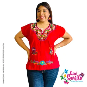 Favorite Embroidered Top V Neck Classic Style 