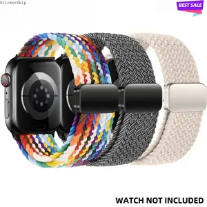 2026 Trendy Magnetic Braided Solo Loop Apple Watch Band – Stretchy Nylon Strap Compatible with 41–49mm Series & Ultra, Adjustable Lightweight Wristband for Daily Wear, Fitness, Outdoor Activities & Gift