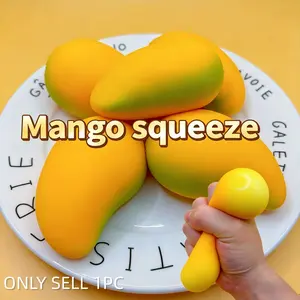 Mango Shape Stress Relief Toy, Creative Fruit Squeeze, Decompression Squeeze, Soft Sensory Fidget Toy for Kids and Adults, Perfect Gift for Holidays and Parties