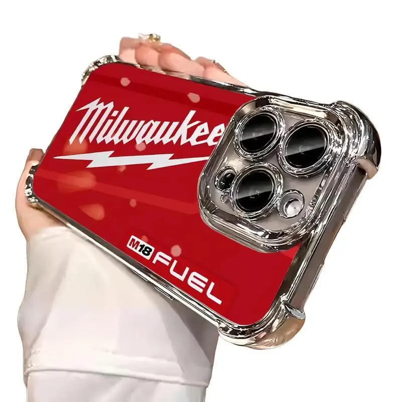 Milwaukee Phone Case C010 for iPhone 17/16/15/14/13/12/11 Air Pro Max Plus  - Anti-Drop, Shockproof, Transparent, Protective Screen Protector  Protection Cover tough phone case accessory protection Casing Cellphone  Smartphone - TikTok Shop
