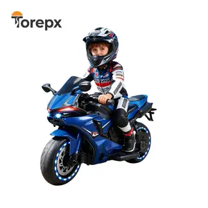 Kids Electric Motorcycle 12V Ride on Toy for Toddlers Battery Powered 3-Wheel Stable Design with Horn, Music & LED Lights