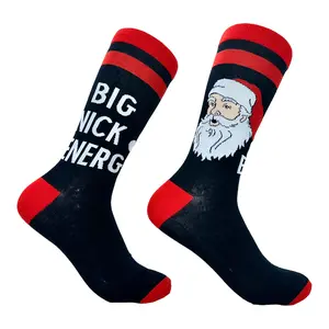 Men's Big Nick Energy Socks Funny Xmas Fat Santa Claus Saint Nicholas Footwear Funny Graphic Socks Comfortable Fitted Spandex Cotton