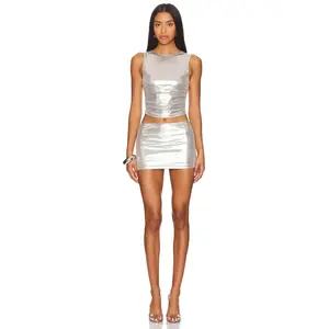 superdown Zariah Skirt Set in Silver