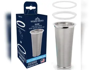 Cold Brew Filter for Mason Jar Wide Mouth Coffee Maker, Stainless Steel (2 Quart / 64 Ounces)