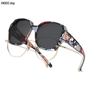 Unisex Oversized Geometric Polarised Fit Over Sunglasses, UV400 Anti-Glare Protection with Bold Angular Frame, Lightweight Flexible Eyewear, Wear Over Prescription Glasses, Trendy Shades for Daily Wear, Driving & Outdoor Activities
