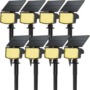 8 Pack Solar Spot Lights Outdoor, 2-in-1 Solar Lights Outdoor  IP65, Solar  Landscape Spotlights 3 Modes for Yard Garden Pathway Driveway Tree(Warm White)
