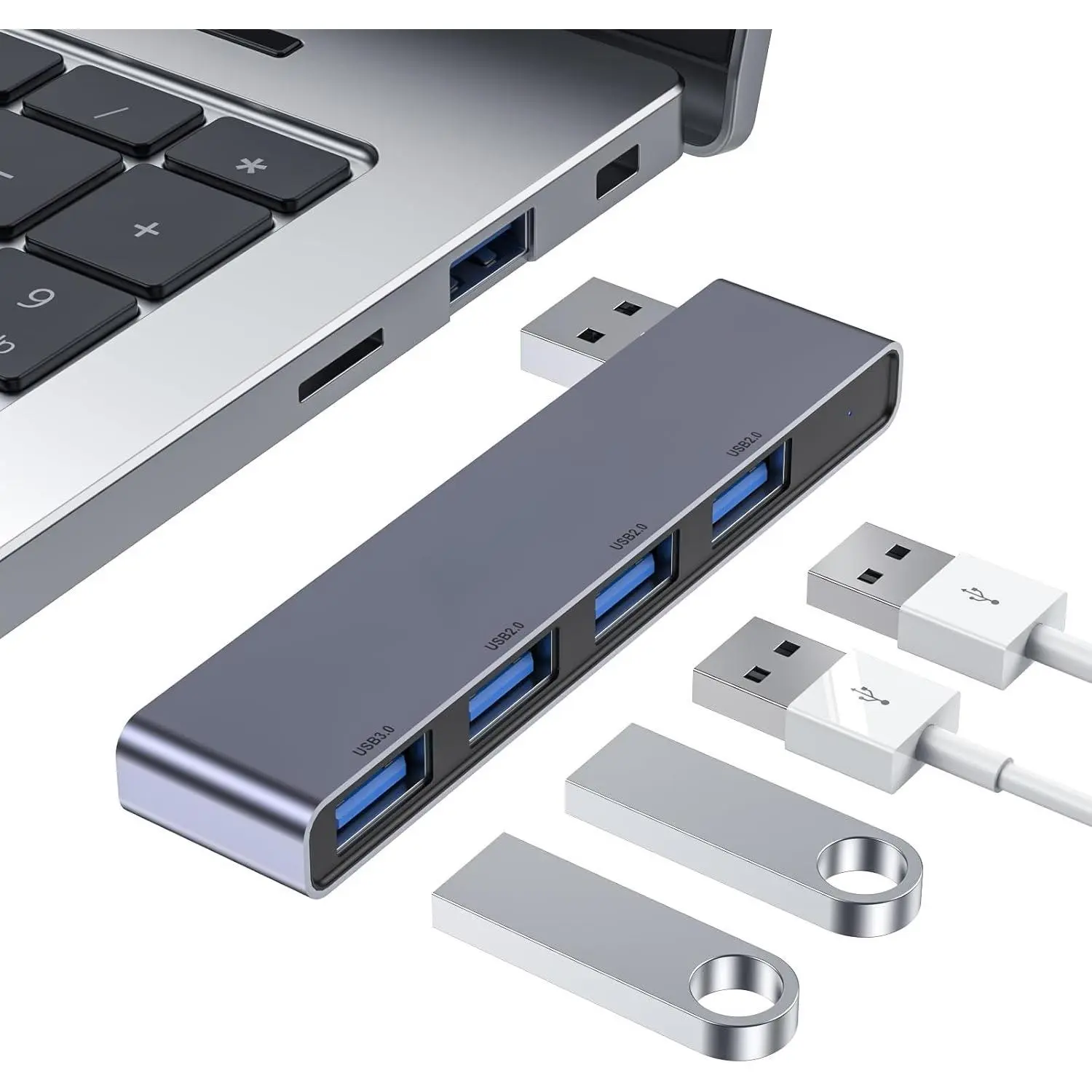 USB Hub 3.0 - USB Splitter & Port Expander for Laptop, , Flash Drive, HDD, Console, Printer, Camera, Keyboard,