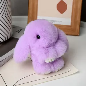 Cute Bunny Plush Keychain - Soft Stuffed Animal, Multifunctional Car Keychain Accessories for Women