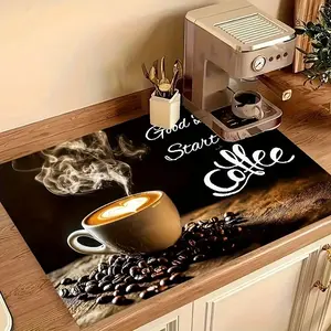 Anti-Slip Silicone Mat for Coffee Lovers, Washable Multifunctional Algae Mud Pad, Suitable for Oven, Washing Machine, Dryer, Mouse Pad, Kitchen Decor