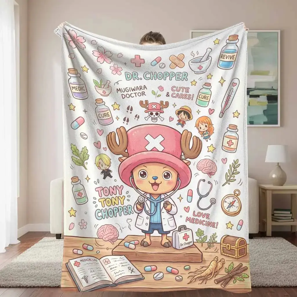 Medical Element cute reindeer cartoon print flannel blanket, super soft light plush baby throw blanket, for living room sofa and bedroom decor, anime fan holiday birthday gift