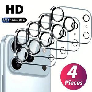 4pcs HD Camera Lens Protector,Compatible with iPhone 17/16/15/14/13/12/11/Pro Max/Pro/Plus/Mini/17 Air/16e,9H Hardness,Complete Lens Coverage,Resistance to Scratches And Impacts,No Affect on Night Shots,Easy to install, Smartphone Accessories