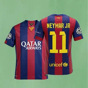 1415  Home Short Sleeve Top Neymar Jr. No.11 Retro Soccer Jerseys Quick Drying