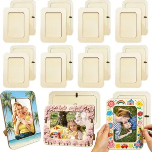 16 Pack Wooden Picture Frames Bulk,DIY Unfinished Wooden Frames for Crafts,Wood Frame for 4" x 6" Photos for Mother's Day Father's Day New Year Gift