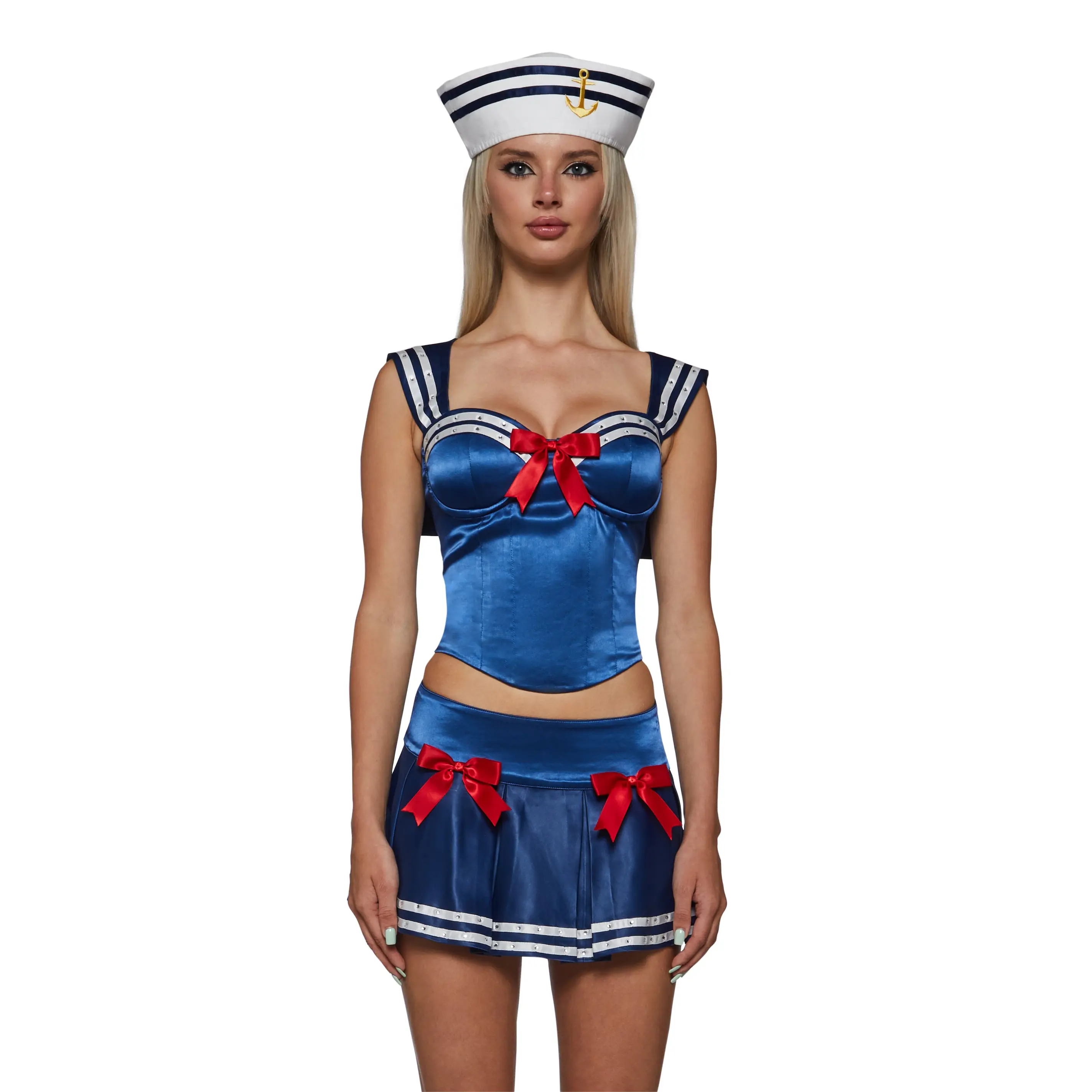Sweet Sailor Top and Skirt Costume Set