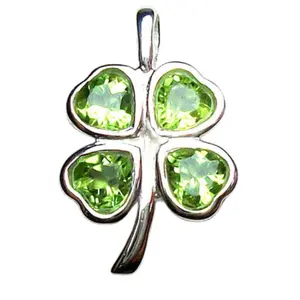 Peridot Four Leaf Clover Pendant - Fashion Accessory