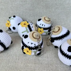 Handmade crochet, Exquisite Compact Unique Crochet Gifts Cute Panda Decorations High-Quality Chubby Dolls for Indoor Tables and Ornaments Perfect for Gifting，under $5