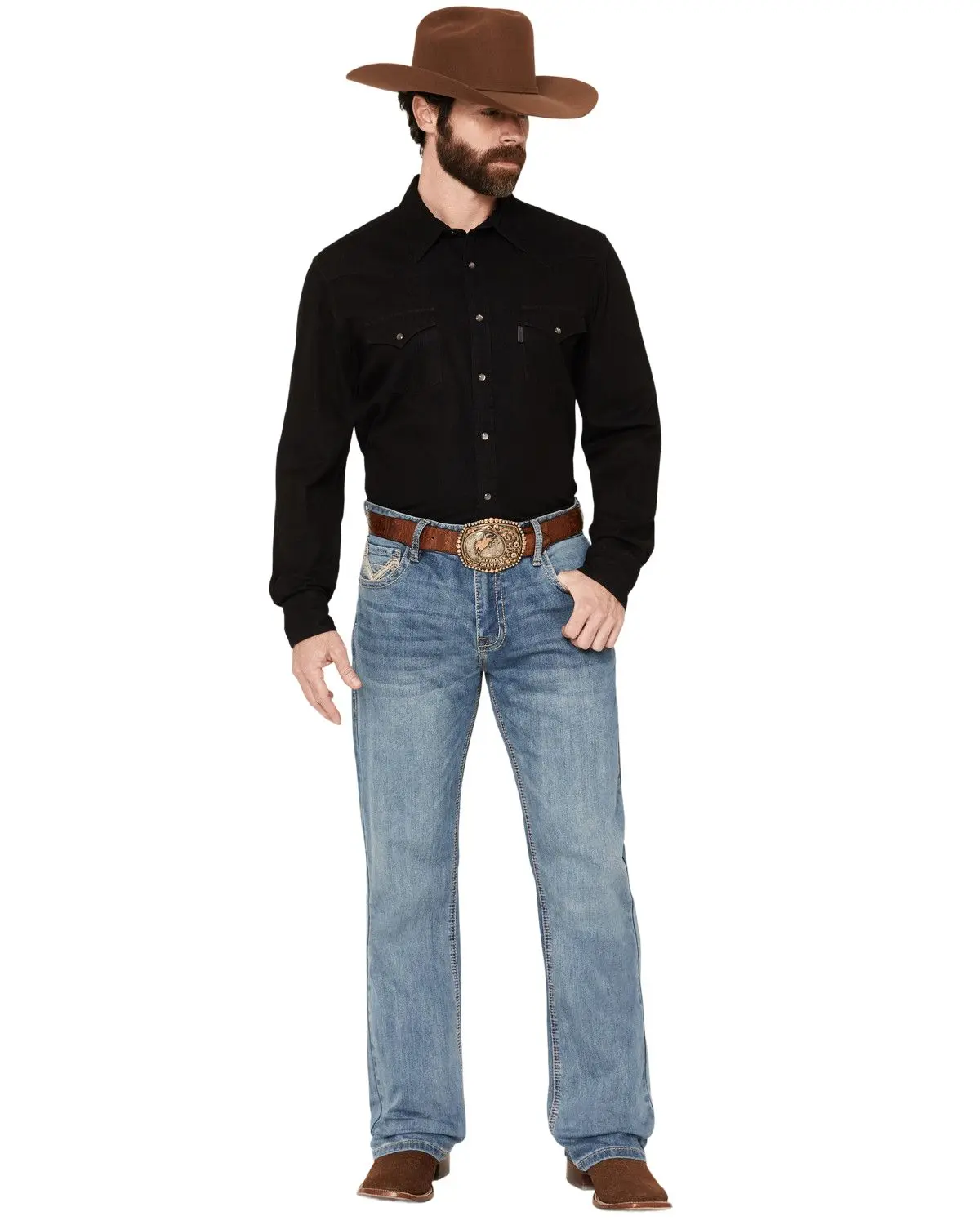Rock & Roll Denim Men's And Men'S Double Barrel Medium Wash Relaxed Bootcut - Bm0dd09186