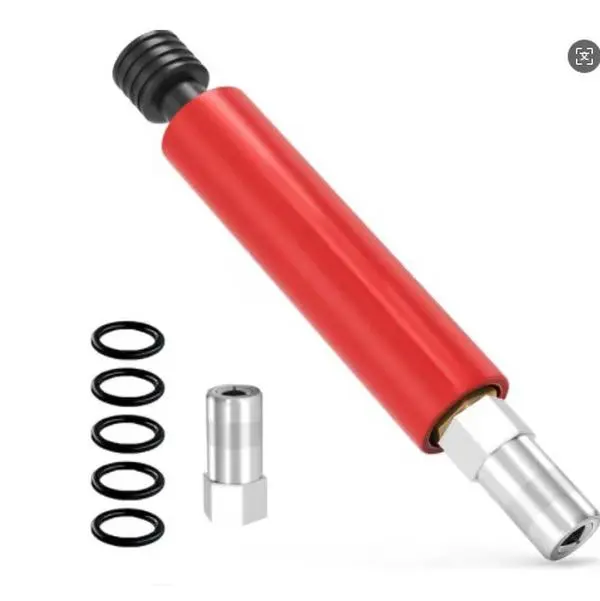 Grease Fitting Cleaning Tool, Grease Zerk Cleaner, Zerk Fitting Cleaning Tool, Cleans and Flushes Out Old Dried Grease from Fittings, Pins, Shafts, Bushings, and Joints, Uses penetrating Fluid and Hydraulic Pressure, Red