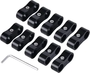 6AN Hose Separator Clamp, AN6  Line Mounting Clamp  Black 4 count