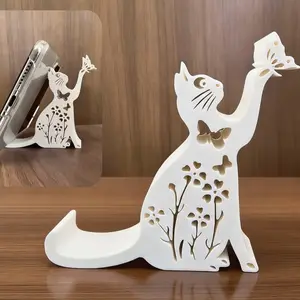 3D Printed Cat Desktop Decoration, Cute Phone Stand Holder, Perfect Gift for Holidays and Birthdays, Christmas Stocking Filler
