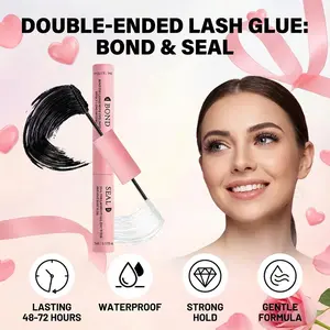 3Pcs Dual-End Lash Adhesive & Sealant, 2-in-1 Gentle Formula for Manga Lashes & Eyelash Extensions, Long-Lasting Hold, Nourishing & Non-Smudging Clear Sealer, Perfect for Flawless Lash Makeup