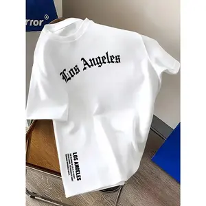 Los Angeles Graphic T-Shirt for Men - Fitted Short Sleeve Crew Neck Top in Soft 100%Cotton for Spring Summer Autumn Daily Wear