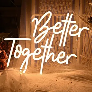 SERBASIC Dimmable "Better Together" Neon Sign - with ON/OFF Switch, Novelty Wall Decor for Home Living Room & Gaming Room, Party Gift