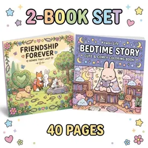 2pcs Adult Coloring Books - Animals Story Theme, DIY Colorful Cartoon Designs, Interactive & High-Quality Opaque Super-Sensitive Paper, Beginner-Friendly, Bright Vibrant Illustrations for Leisure & Art Activities - Perfect Gift for Halloween, Christmas