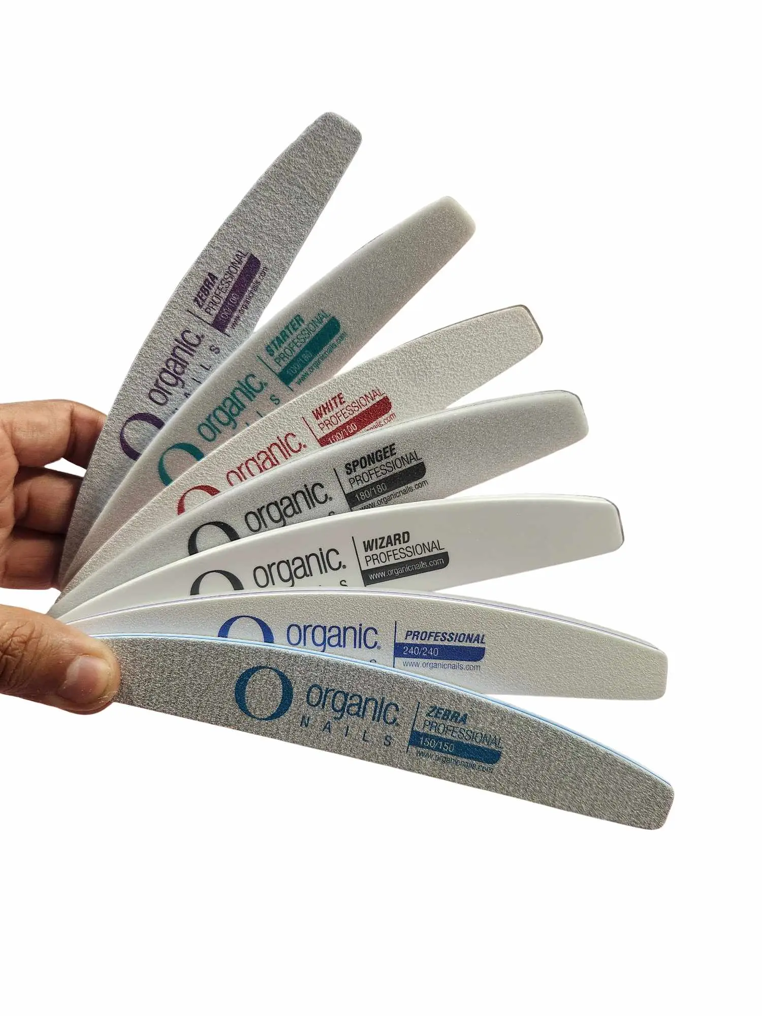 Organic Nails 7-Piece Half Moon Sanding Board & Nail File Kit - Multi-Grit Tools, Adult Manicure Supplies, Cuticle Care Accessories, Home Spa Clippers, Multi-Grit Nail Tools
