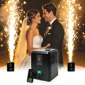 1pc 350W Cold Spark Machine with 10×50g Consumables, 2-3.5M Spark Effect, Portable Auto Safety Cutoff FX Device for Wedding Party DJ Stage Events