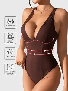 Women's Bodycon Jumpsuit, Abdominal Control Backless Full Shaper Shapewear, Casual H-Type Design, Adjustable Strap, All Seasons