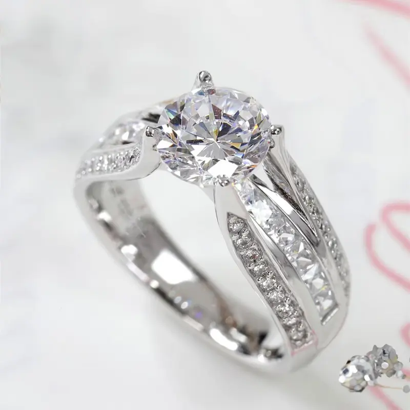 Elegant Rhinestone Decorated Engagement Ring, Solitaire Engagement Rings, Princess Ring, Bridal Rings, Beautiful Rings, Fashion Artificial Zircon Accessories for Women, Trendy All-match & Exquisite Jewelry for Birthday Gift