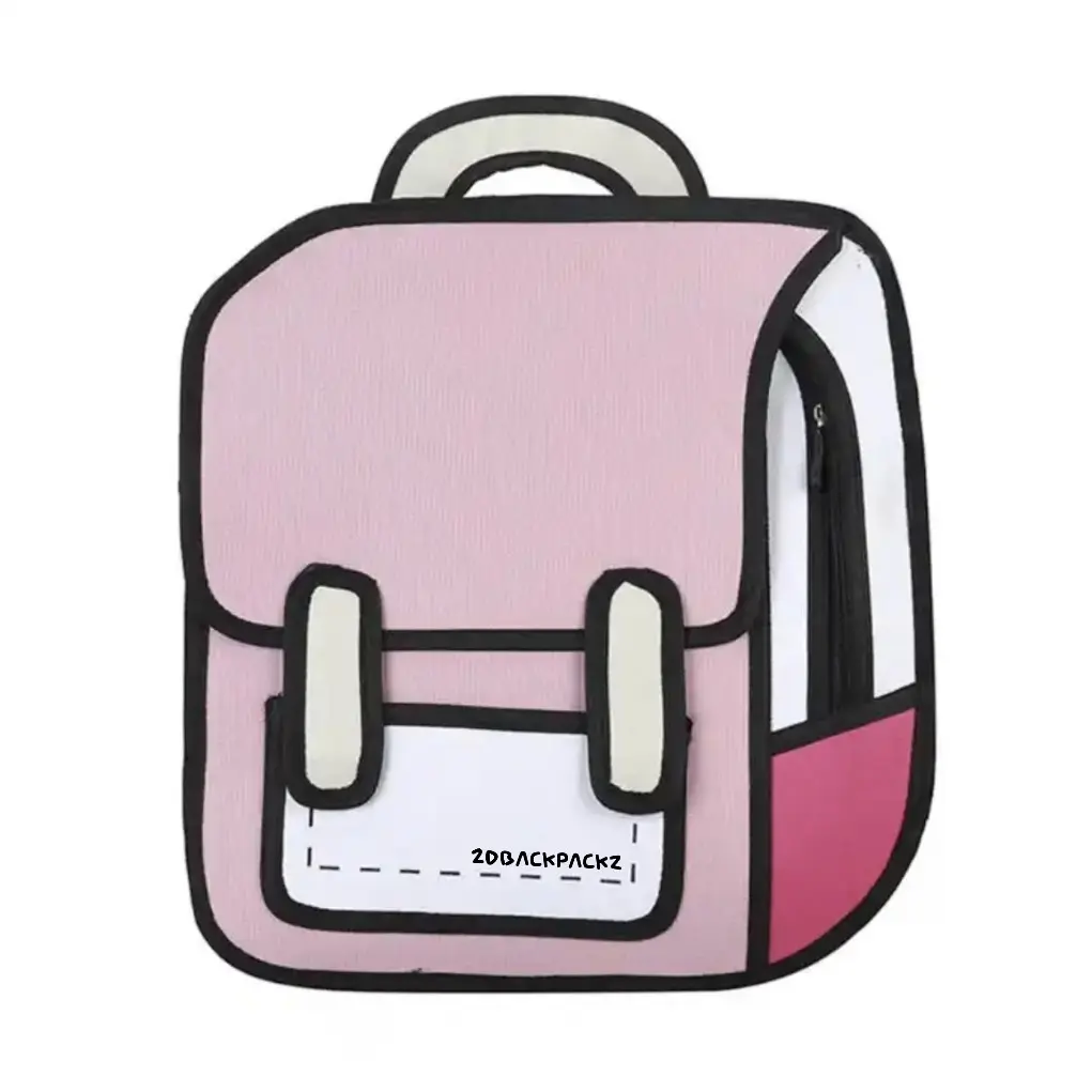 Pink 2D Backpack by 2DBackpackz Cartoon Backpack Toon Pack Anime