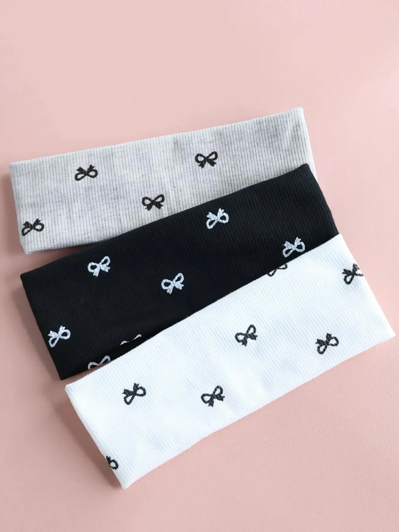 Sweet Bow Headband Set, Colors, Geometric Print Design, Casual & Sports Wear, All Seasons