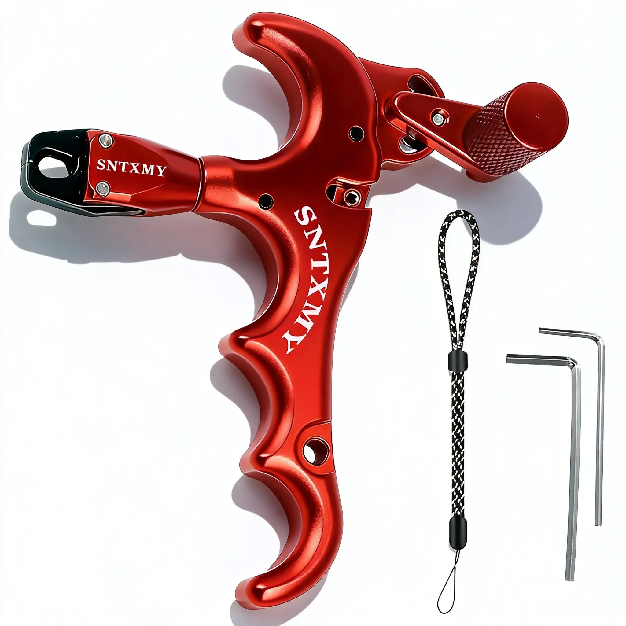FathersDayGift,Aluminum 360° Rotating Archery Quick Release Thumb Trigger, Adjustable Cast Alloy Precision Release Aid for Compound Bows, Universal Fit Professional Gear for Archery Enthusiasts