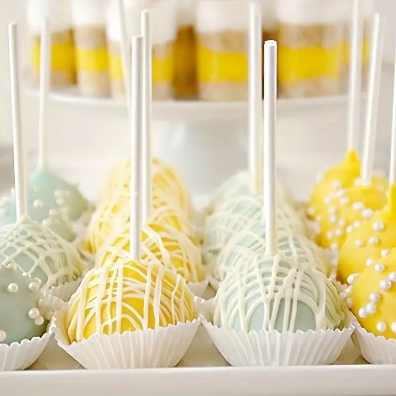 100pcs Lollipop Stick, Food Grade Material,  No Fluorescent Agent