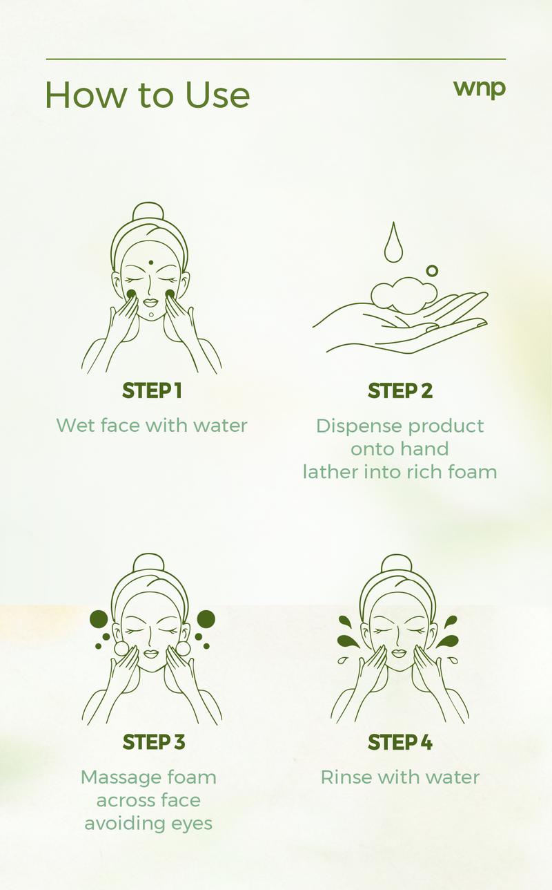 [WNP Official]  WNP Hyaluronic Acid Face Wash Gentle Deep Cleansing for Sensitive Skin, Moisturizing & Oil Control, Skin Barrier Repair Facial Skincare Comfort Cleanser