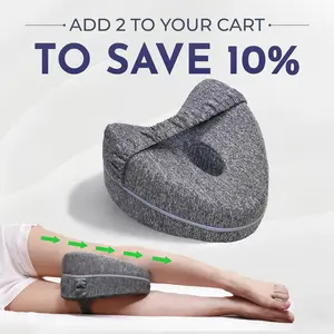 GEECO‘ | Leg Alignment Pillow | Ergonomic Side Sleeping Memory Foam Knee Pillow with Strap for Side Sleepers Hip & Back Pain Relief Washable Cool Comfort Mother's Day Gift Organic Cotton
