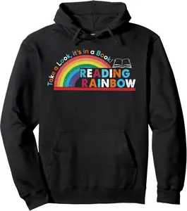 Take A Look A Book Vintage Reading Librarian rainbow Pullover Hoodie