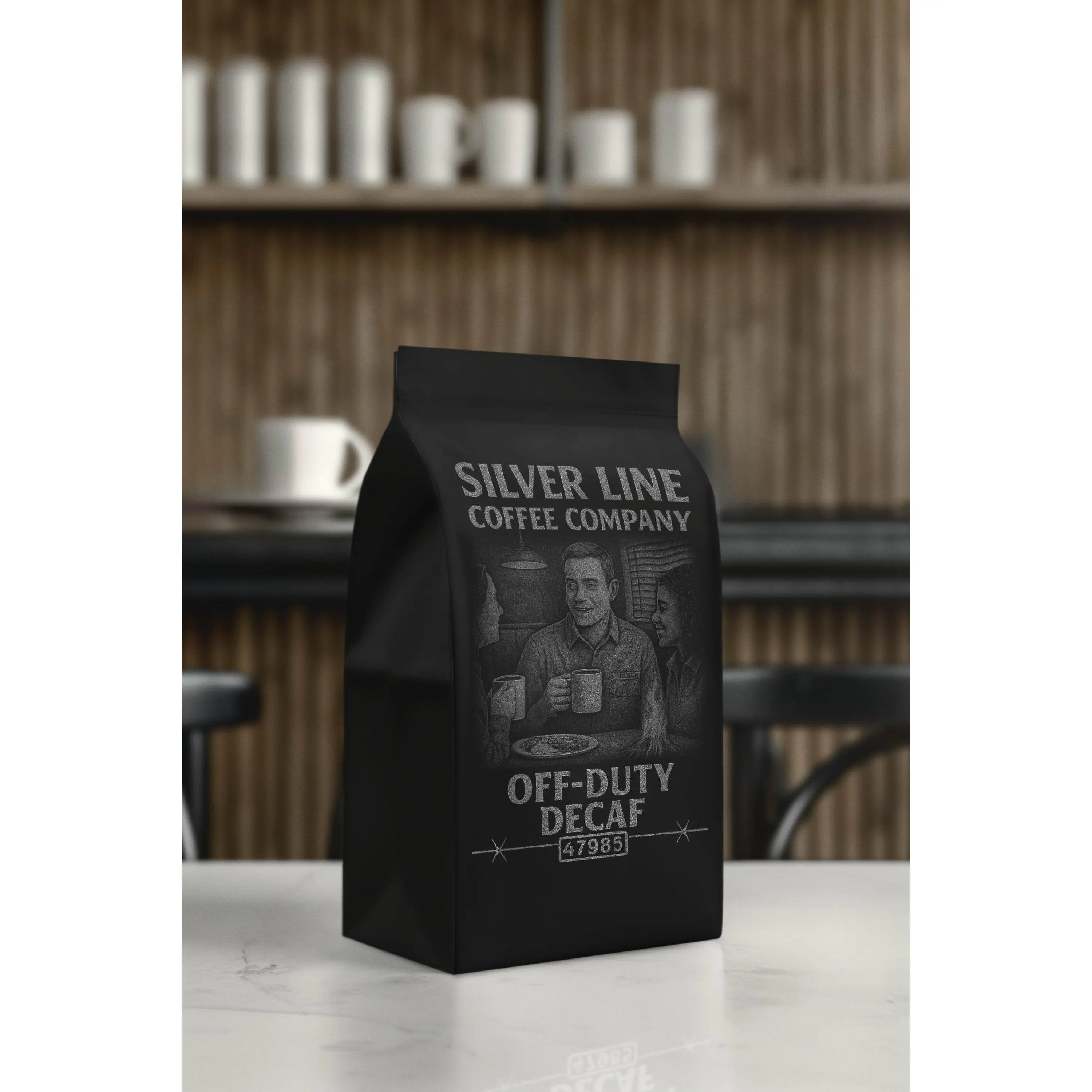 Silver Line Coffee Company OFF-DUTY DECAF - Smooth Full-Flavor Decaf Roast - Rich Mellow Notes - Ground or Whole Bean - Fresh Roasted - 47985