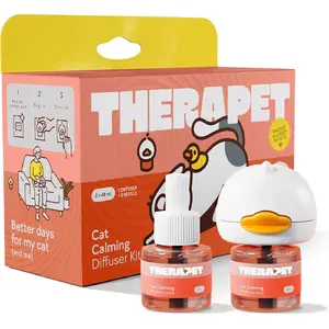 60-Day Cat Calming Diffuser - Cat Pheromone Diffuser for Stress, Pee Spraying, Cat Fighting, Aggression, Excessive Meowing & Scratching - 60-Day Refill Included - Packaging May Vary