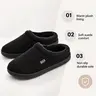 XJYQZFJT Men's Fluffy House Slippers - Slip-On Design with Minimalist Ankle Round Toe Braid, Velvet-Lined Warmth, Anti-Slip EVA Sole, Cozy Feet Indoor Home Slippers, Ideal Gifts for Boyfriend Slip On Slippers Slip Ons Slippers
