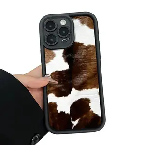 Chic Cowhide Pattern TPU Phone Case for iPhone 11/12/13/14/15/16/17 Pro, ProMax, Plus, Air – Multi-Model iPhone Series Accessories, Drop-Proof Shockproof Rugged Durable Silicone Cover for Mobile Devices