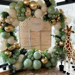 20pcs Sage Green, Champagne Gold & White Latex Balloons Perfect for Birthdays, Christmas Decor, Weddings, Engagement Parties, Graduation Ceremonies, Anniversaries, Home Garden Decoration, Home Decoration, Party Backgrounds, Christmas Decor