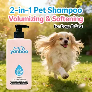 Dog Cat Universal 2-In-1 Shampoo Conditioner, Softening Formula, Natural Plant Scent, Gentle on Skin, Removes Dirt, Detangles Hair Care