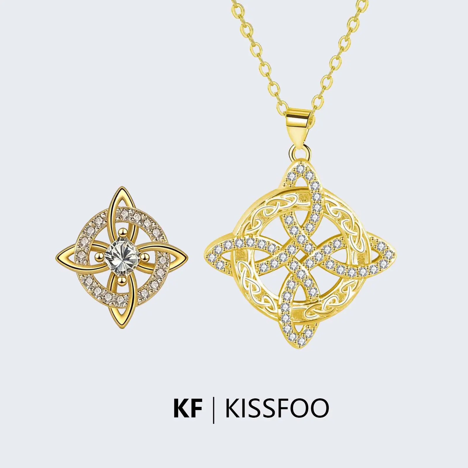 KISSFOO Celtic Witch Knot Necklace and Earring Set for Women, Hecate Goddess Protection Fashion Jewelry, Meaningful Mystical Gift, Fashion Jewelry Set, Meaningful Gifts