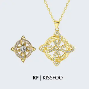 KISSFOO Witch Knot Accessories Set Celtic Necklace Earrings for Women Gift