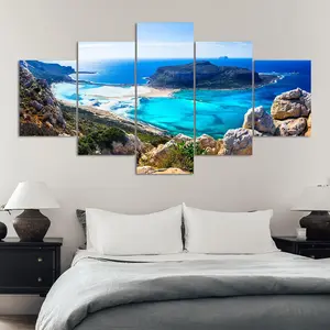 Landscape Pattern Canvas Unframed Painting, 5 Counts/set Modern Cool Design Art Poster, Ocean Inspired Design, Wall Art Decor Home Decor Supplies for Home Living Room Bedroom Office, Ornaments